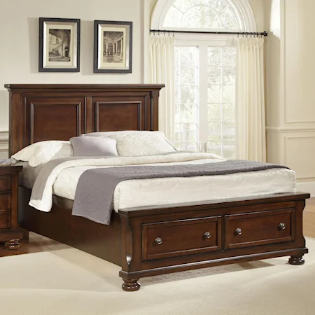 King Storage Bed with Mansion Headboard